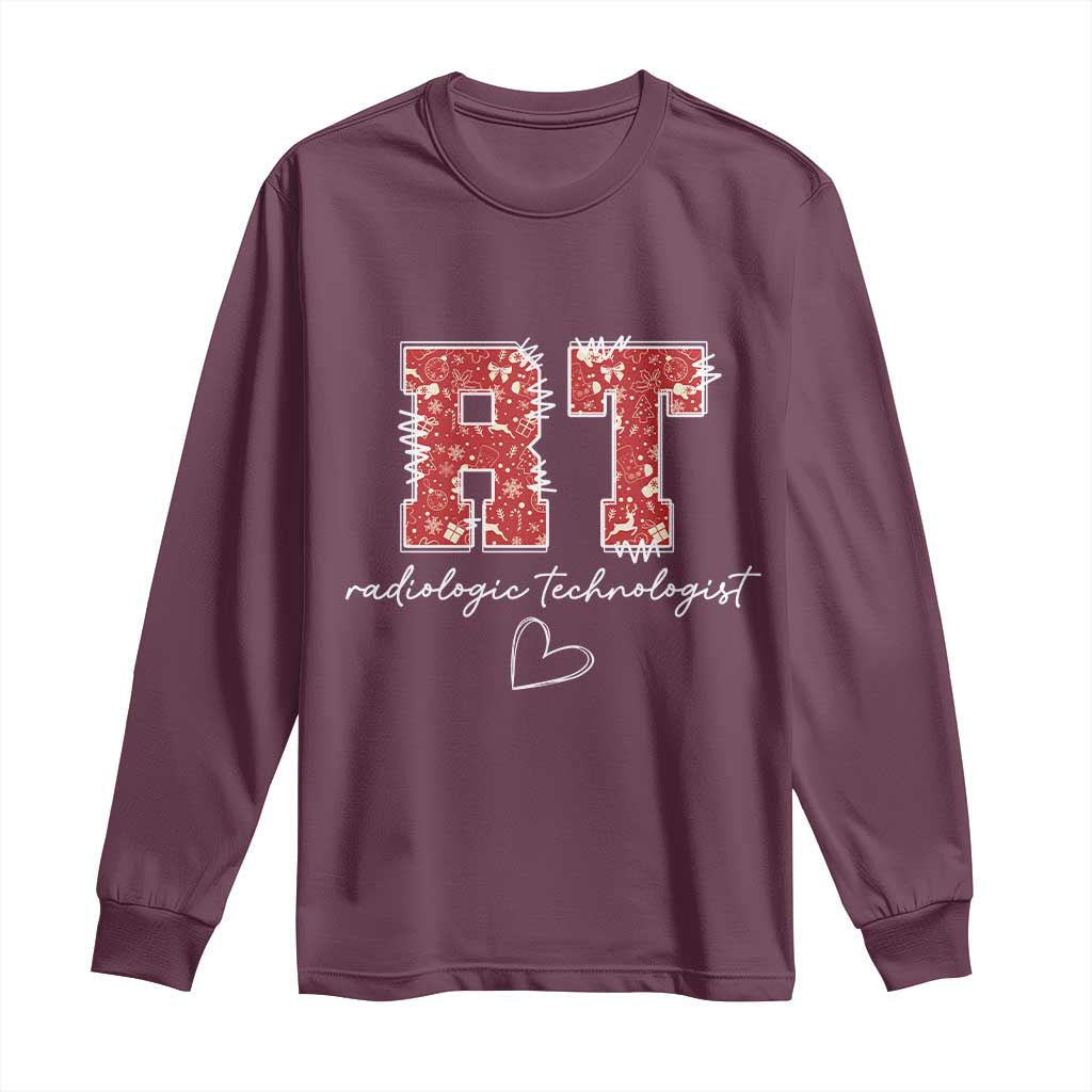 Christmas Radiology Long Sleeve Shirt RT Xray Rad Tech Gift TS10 Maroon Print Your Wear