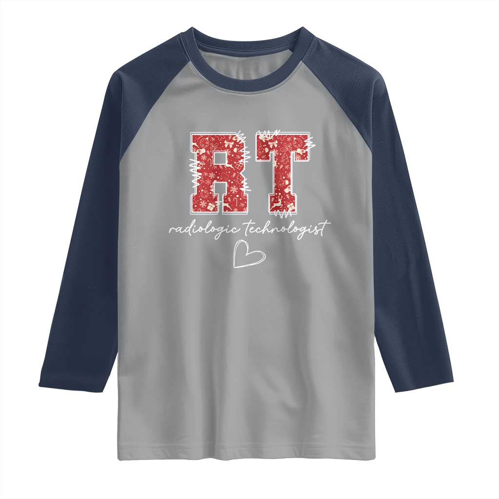 Christmas Radiology Raglan Shirt RT Xray Rad Tech Gift TS10 Sport Gray Navy Print Your Wear
