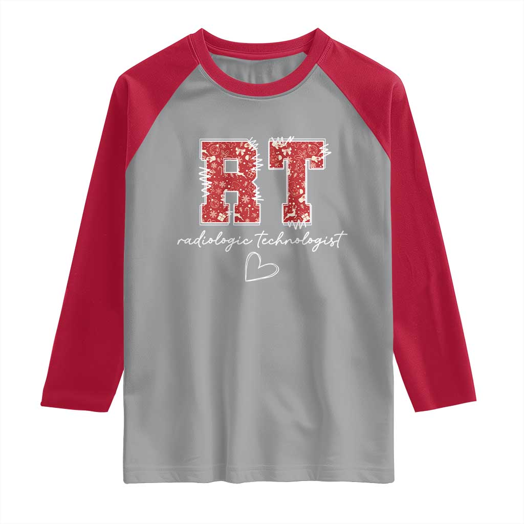 Christmas Radiology Raglan Shirt RT Xray Rad Tech Gift TS10 Sport Gray Red Print Your Wear