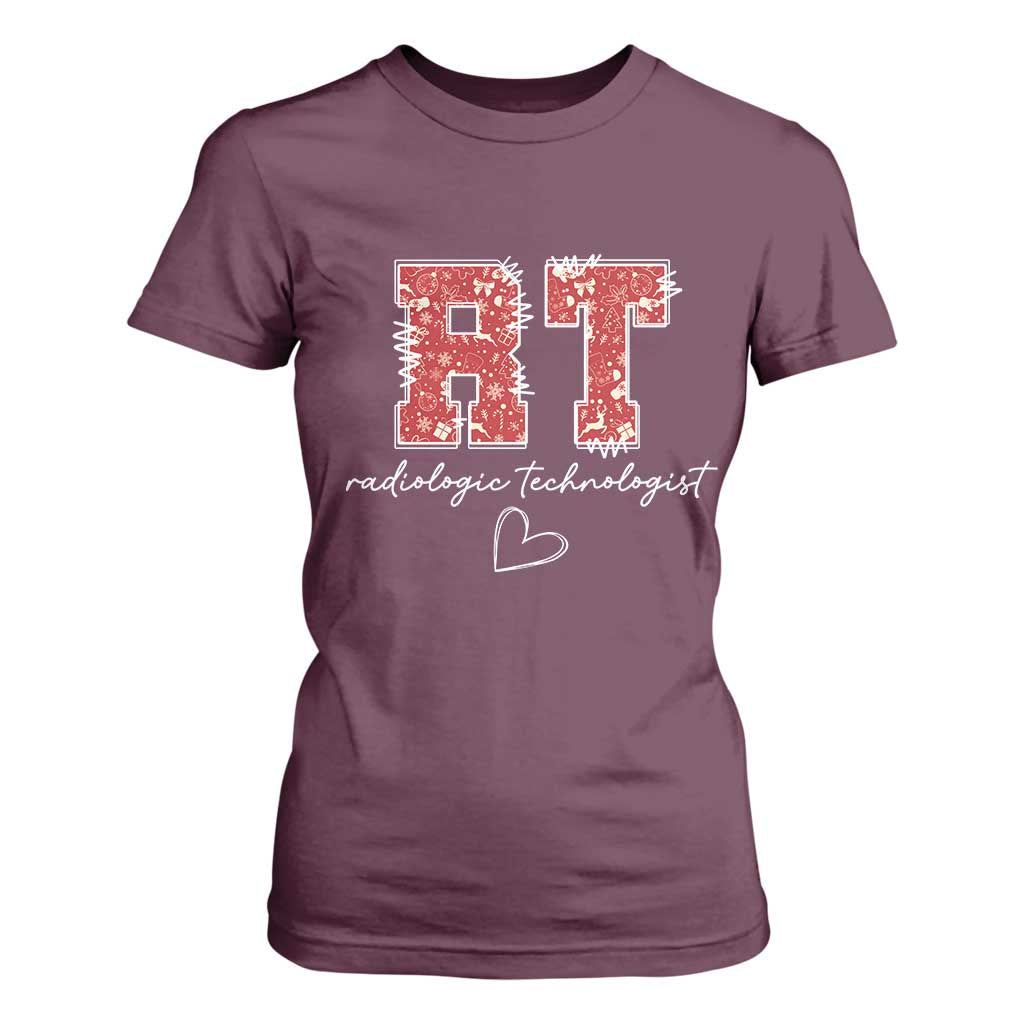 Christmas Radiology T Shirt For Women RT Xray Rad Tech Gift TS10 Maroon Print Your Wear