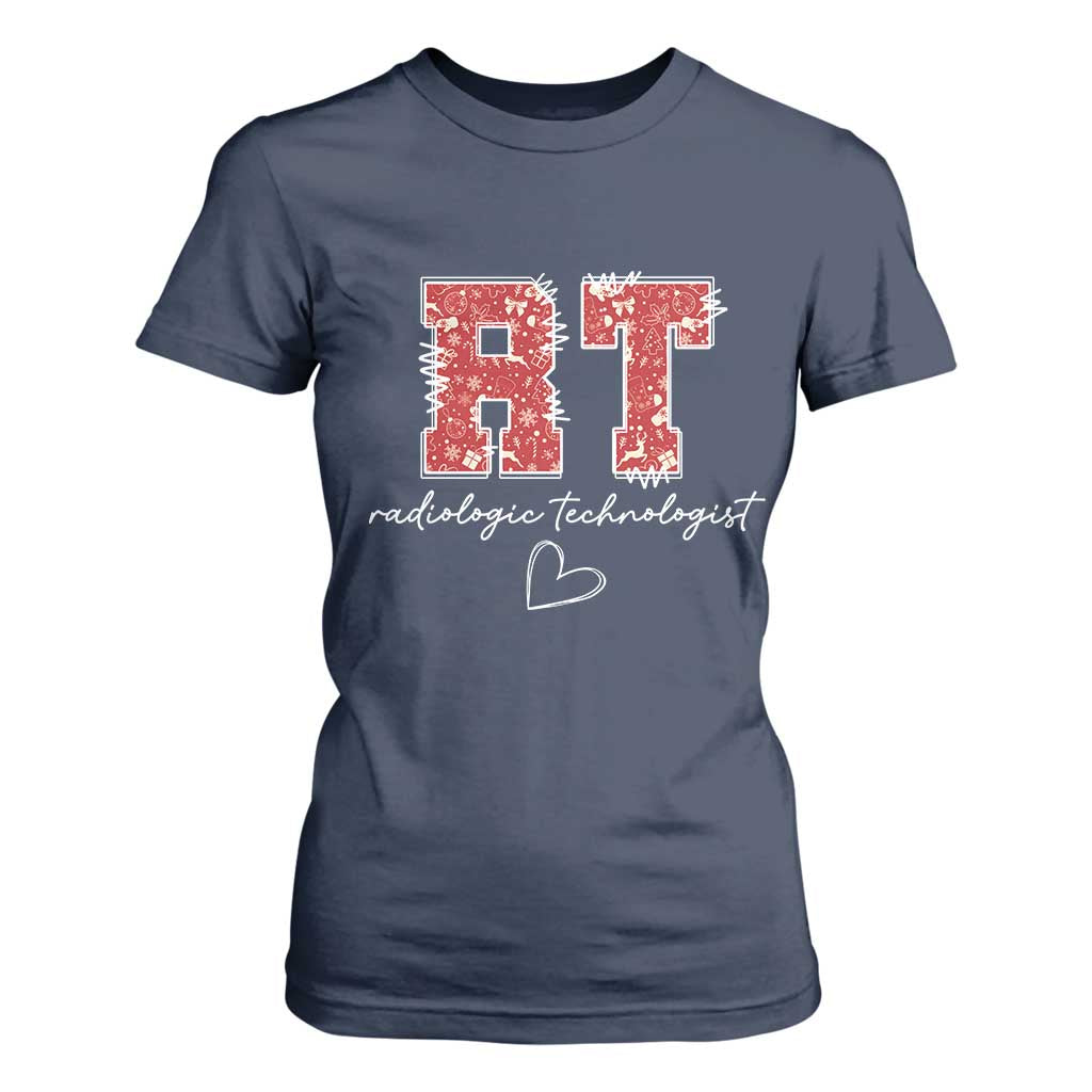 Christmas Radiology T Shirt For Women RT Xray Rad Tech Gift TS10 Navy Print Your Wear