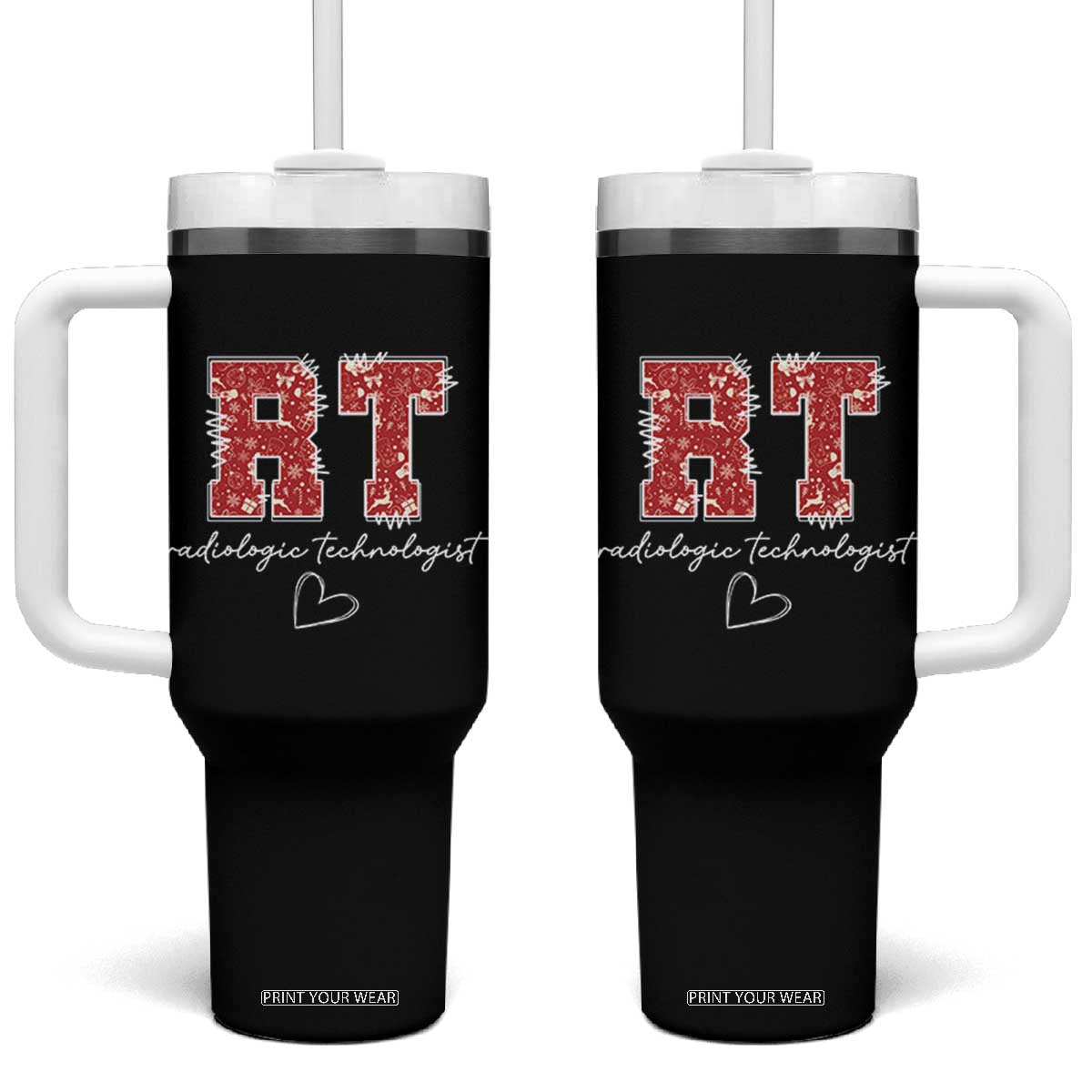 Christmas Radiology Tumbler With Handle RT Xray Rad Tech Gift - Print Your Wear