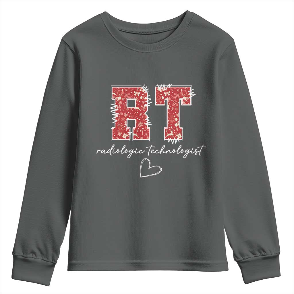 Christmas Radiology Youth Sweatshirt RT Xray Rad Tech Gift TS10 Dark Heather Print Your Wear