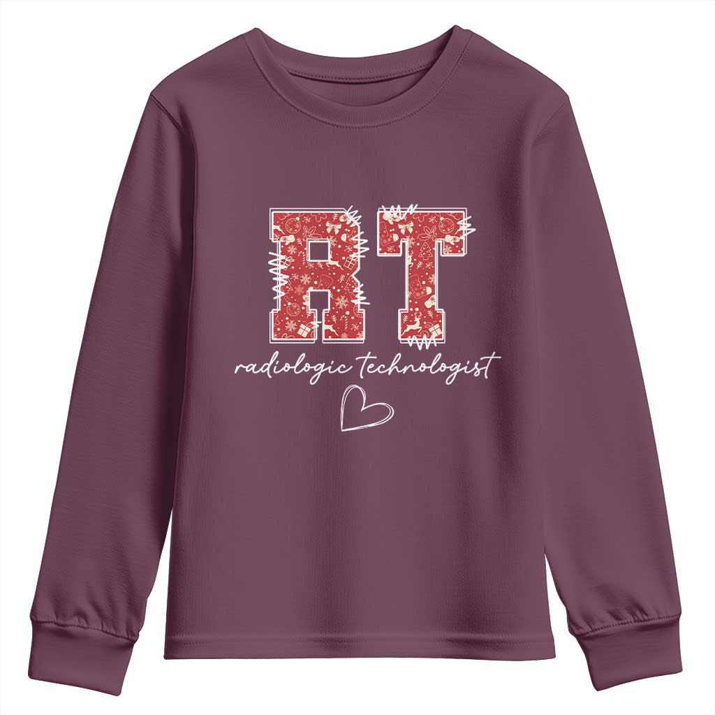 Christmas Radiology Youth Sweatshirt RT Xray Rad Tech Gift TS10 Maroon Print Your Wear