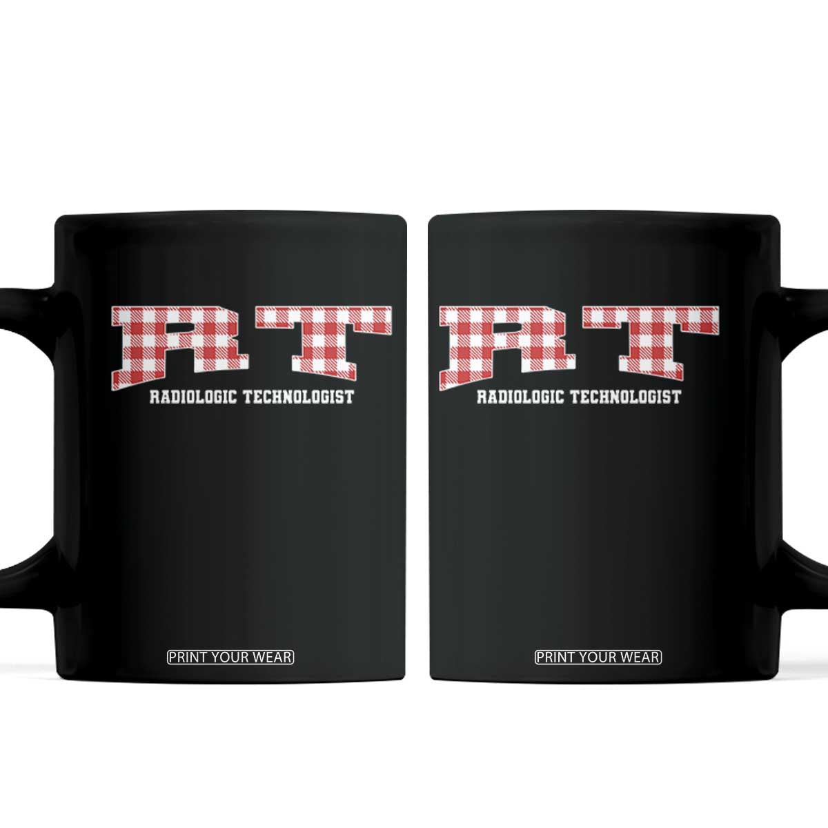 Christmas Radiology Technologist Coffee Mug Buffalo Plaid RT Rad Tech Gift - Print Your Wear