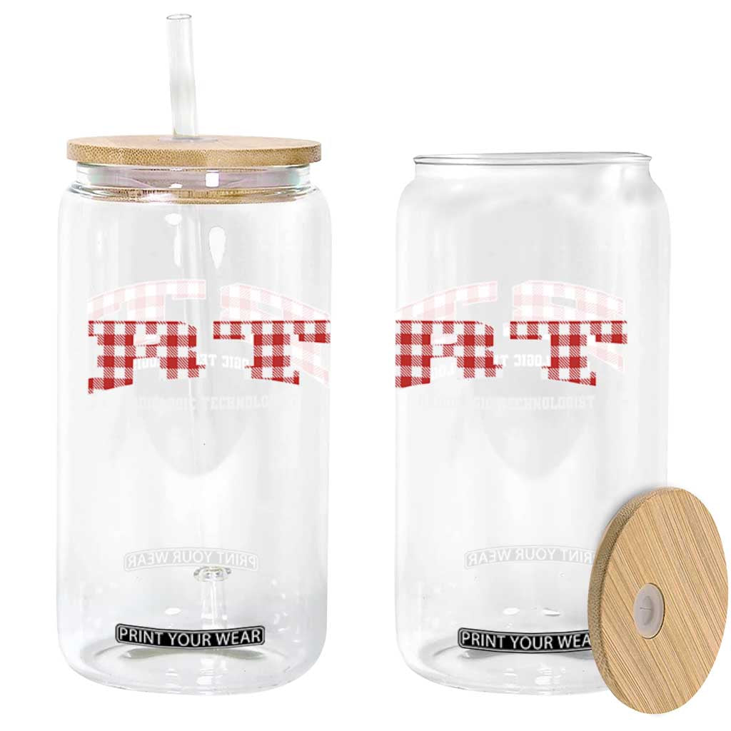 Christmas Radiology Technologist Glass Can Buffalo Plaid RT Rad Tech Gift - Print Your Wear