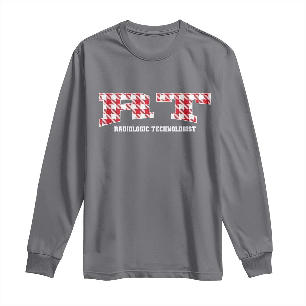 Christmas Radiology Technologist Long Sleeve Shirt Buffalo Plaid RT Rad Tech Gift TS10 Charcoal Print Your Wear