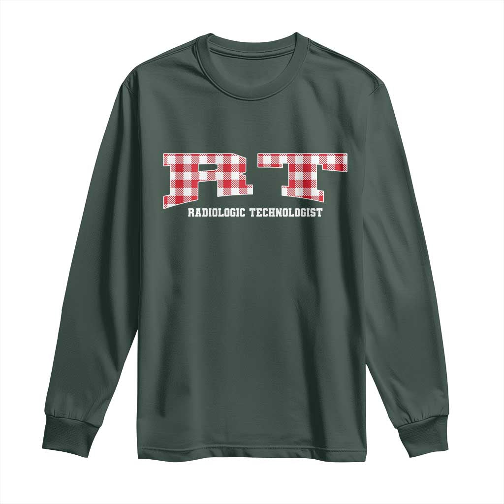 Christmas Radiology Technologist Long Sleeve Shirt Buffalo Plaid RT Rad Tech Gift - Print Your Wear