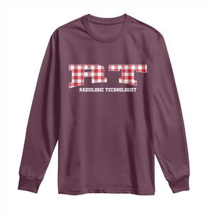 Christmas Radiology Technologist Long Sleeve Shirt Buffalo Plaid RT Rad Tech Gift TS10 Maroon Print Your Wear
