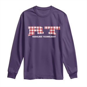 Christmas Radiology Technologist Long Sleeve Shirt Buffalo Plaid RT Rad Tech Gift TS10 Purple Print Your Wear
