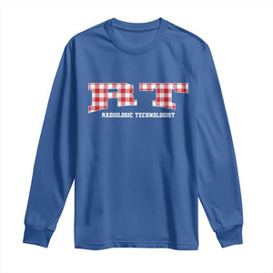 Christmas Radiology Technologist Long Sleeve Shirt Buffalo Plaid RT Rad Tech Gift TS10 Royal Blue Print Your Wear