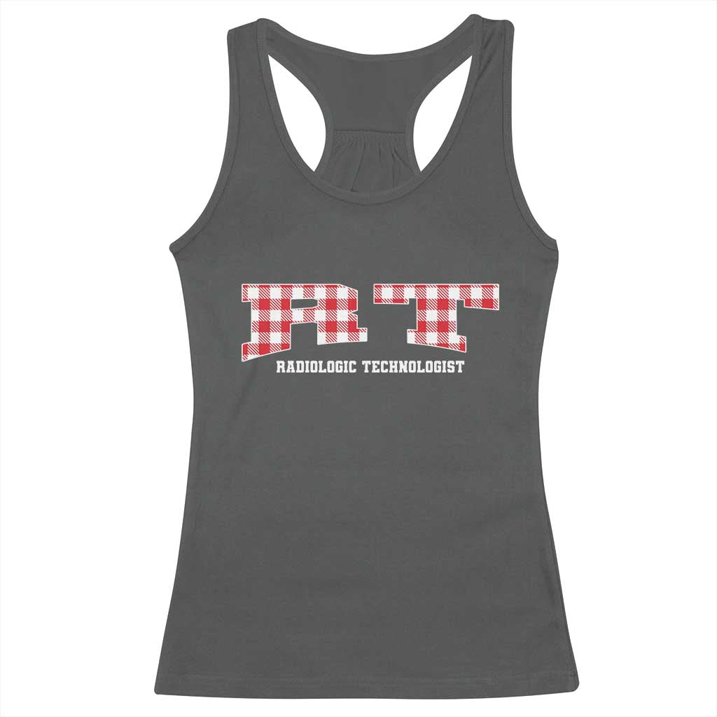 Christmas Radiology Technologist Racerback Tank Top Buffalo Plaid RT Rad Tech Gift TS10 Dark Heather Print Your Wear