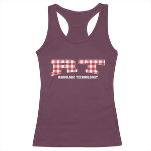 Christmas Radiology Technologist Racerback Tank Top Buffalo Plaid RT Rad Tech Gift TS10 Maroon Print Your Wear