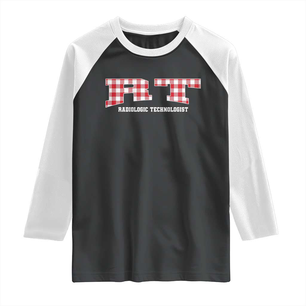 Christmas Radiology Technologist Raglan Shirt Buffalo Plaid RT Rad Tech Gift TS10 Black White Print Your Wear