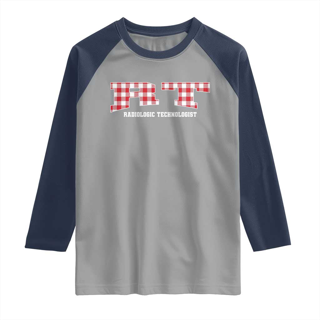 Christmas Radiology Technologist Raglan Shirt Buffalo Plaid RT Rad Tech Gift TS10 Sport Gray Navy Print Your Wear