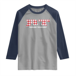 Christmas Radiology Technologist Raglan Shirt Buffalo Plaid RT Rad Tech Gift TS10 Sport Gray Navy Print Your Wear