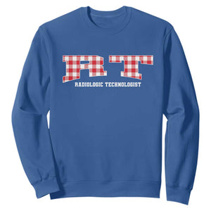 Christmas Radiology Technologist Sweatshirt Buffalo Plaid RT Rad Tech Gift TS10 Royal Blue Print Your Wear