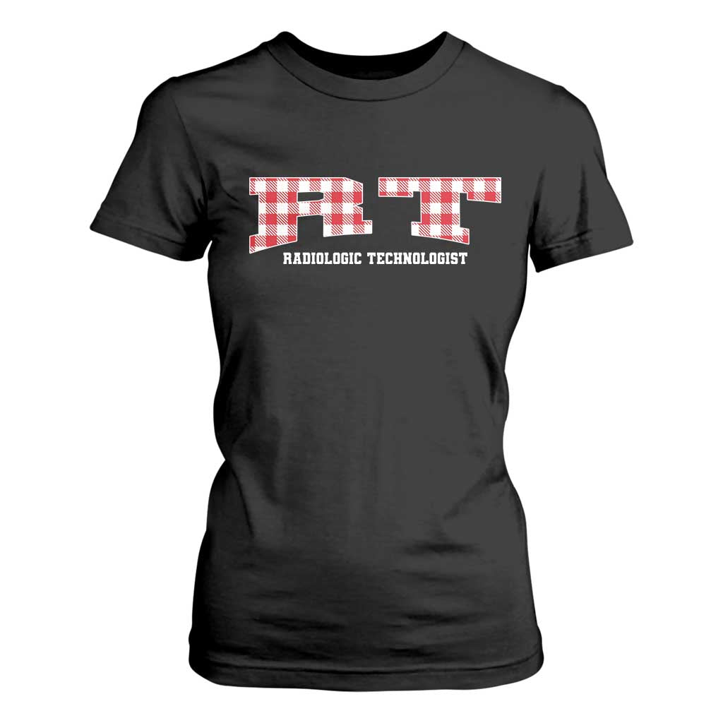 Christmas Radiology Technologist T Shirt For Women Buffalo Plaid RT Rad Tech Gift - Print Your Wear