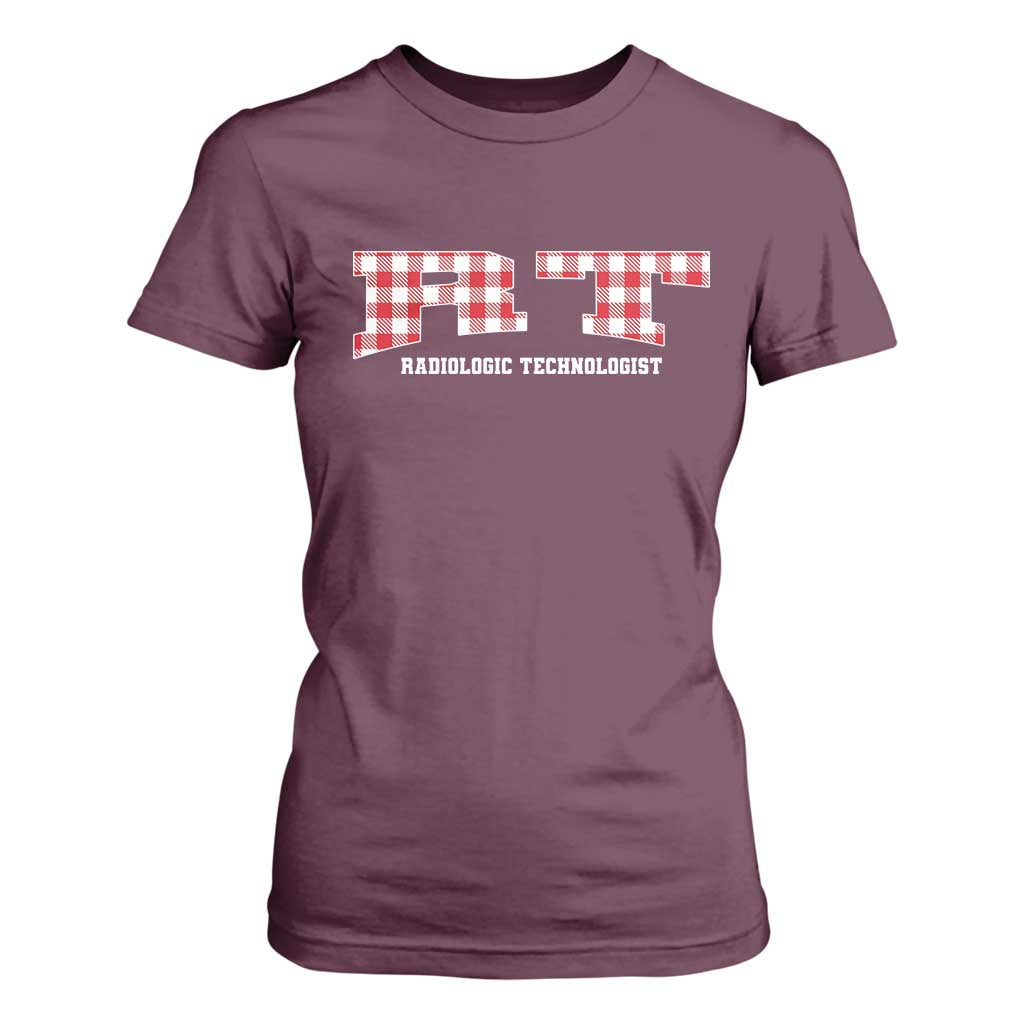 Christmas Radiology Technologist T Shirt For Women Buffalo Plaid RT Rad Tech Gift TS10 Maroon Print Your Wear