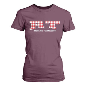 Christmas Radiology Technologist T Shirt For Women Buffalo Plaid RT Rad Tech Gift - Print Your Wear