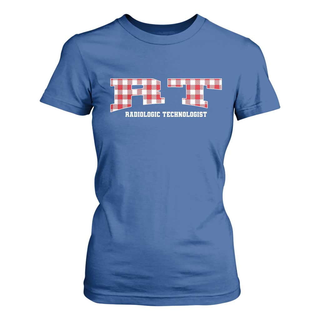 Christmas Radiology Technologist T Shirt For Women Buffalo Plaid RT Rad Tech Gift TS10 Royal Blue Print Your Wear