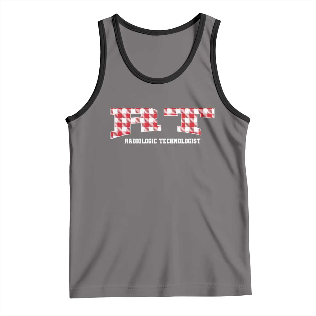 Christmas Radiology Technologist Tank Top Buffalo Plaid RT Rad Tech Gift TS10 Deep Heather Black Print Your Wear