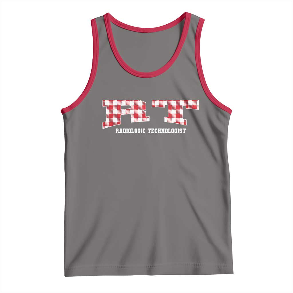 Christmas Radiology Technologist Tank Top Buffalo Plaid RT Rad Tech Gift TS10 Deep Heather Red Print Your Wear