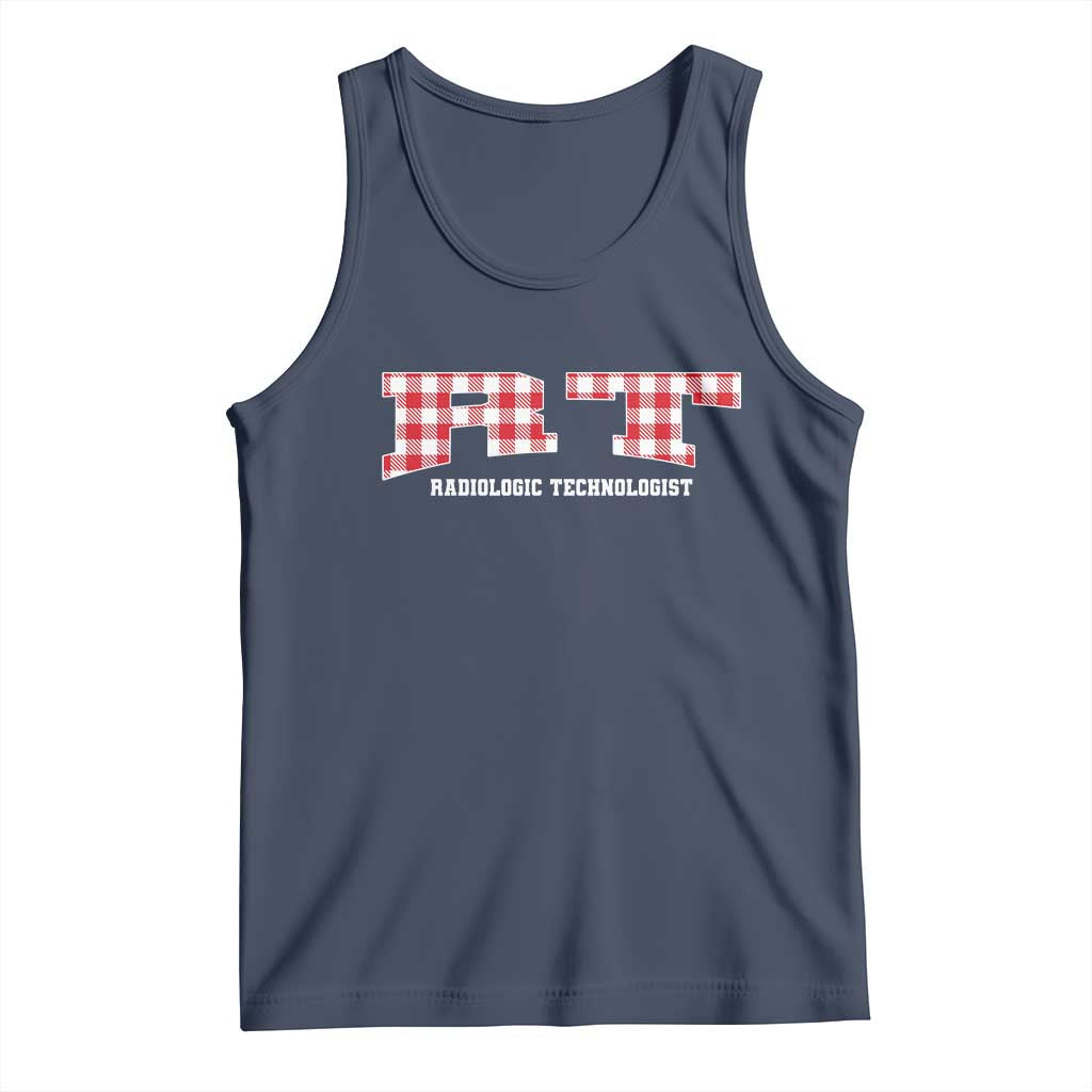 Christmas Radiology Technologist Tank Top Buffalo Plaid RT Rad Tech Gift TS10 Navy Print Your Wear