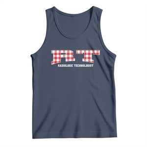 Christmas Radiology Technologist Tank Top Buffalo Plaid RT Rad Tech Gift TS10 Navy Print Your Wear