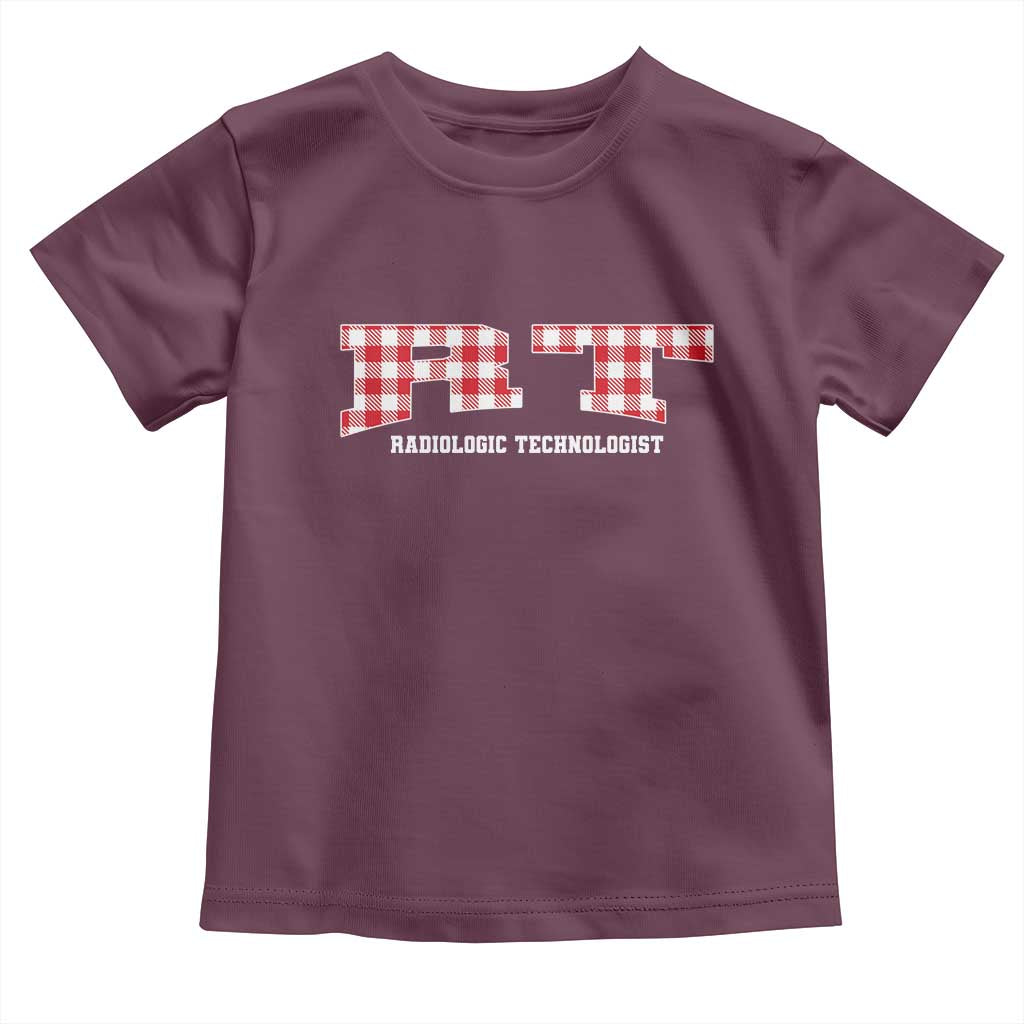 Christmas Radiology Technologist Toddler T Shirt Buffalo Plaid RT Rad Tech Gift TS10 Maroon Print Your Wear
