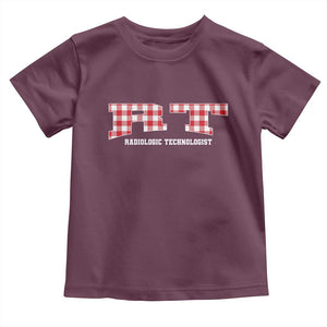 Christmas Radiology Technologist Toddler T Shirt Buffalo Plaid RT Rad Tech Gift TS10 Maroon Print Your Wear