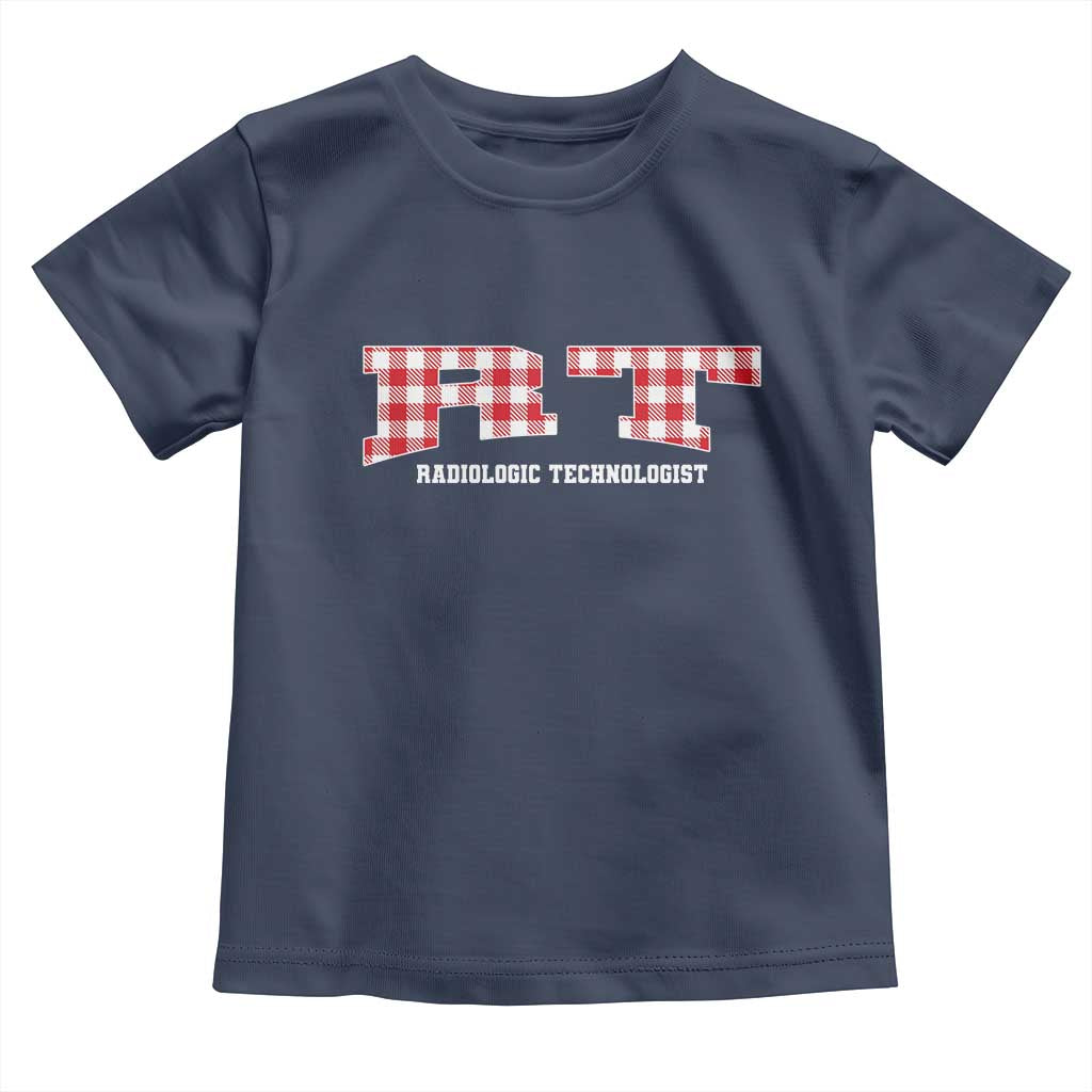 Christmas Radiology Technologist Toddler T Shirt Buffalo Plaid RT Rad Tech Gift TS10 Navy Print Your Wear