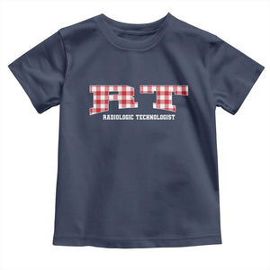 Christmas Radiology Technologist Toddler T Shirt Buffalo Plaid RT Rad Tech Gift TS10 Navy Print Your Wear