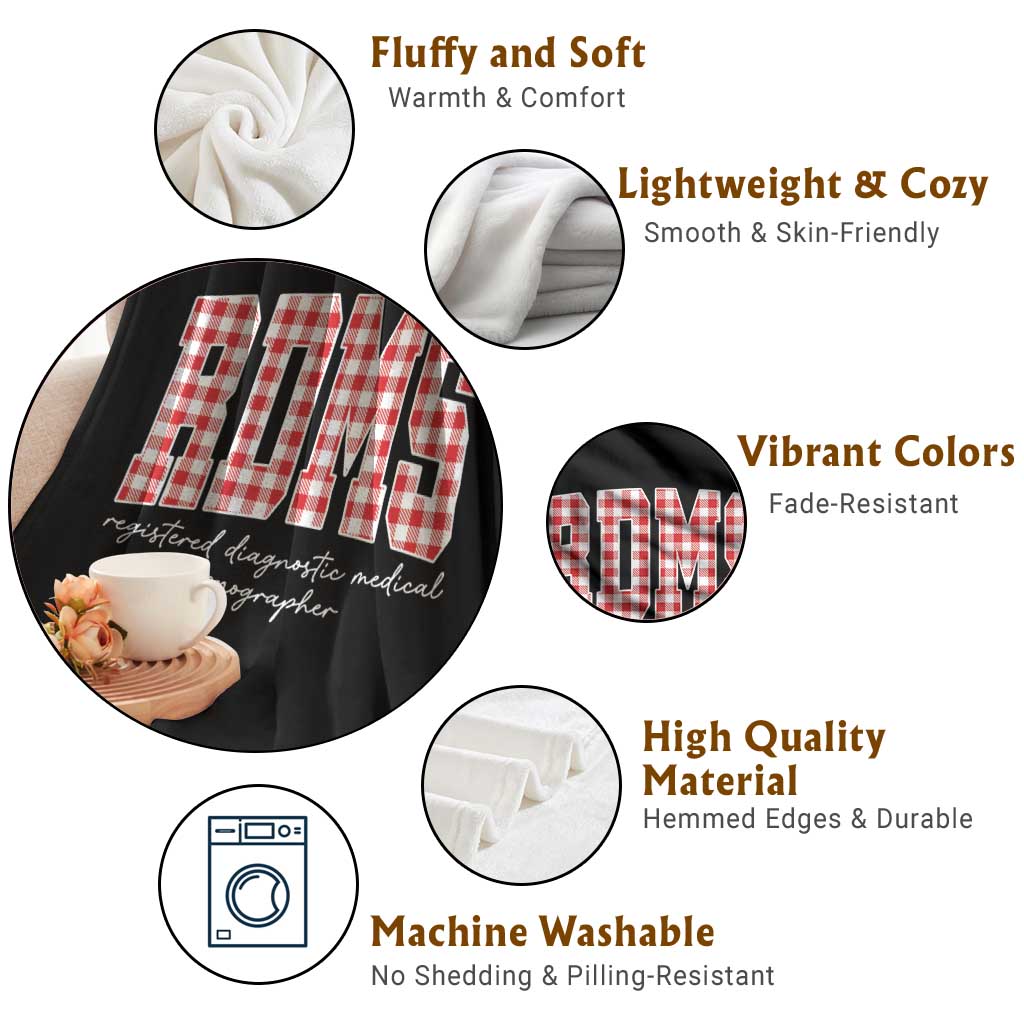 Christmas RDMS Throw Blanket Buffalo Plaid Sonographer Ultrasound Tech Gift TS10 Print Your Wear