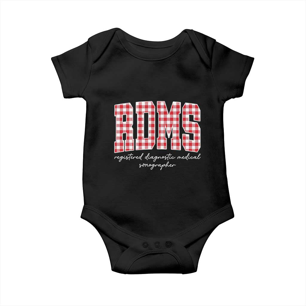 Christmas RDMS Baby Onesie Buffalo Plaid Sonographer Ultrasound Tech Gift TS10 Black Print Your Wear