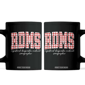 Christmas RDMS Coffee Mug Buffalo Plaid Sonographer Ultrasound Tech Gift - Print Your Wear