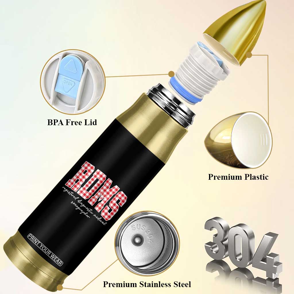 Christmas RDMS Bullet Tumbler Buffalo Plaid Sonographer Ultrasound Tech Gift TS10 Print Your Wear