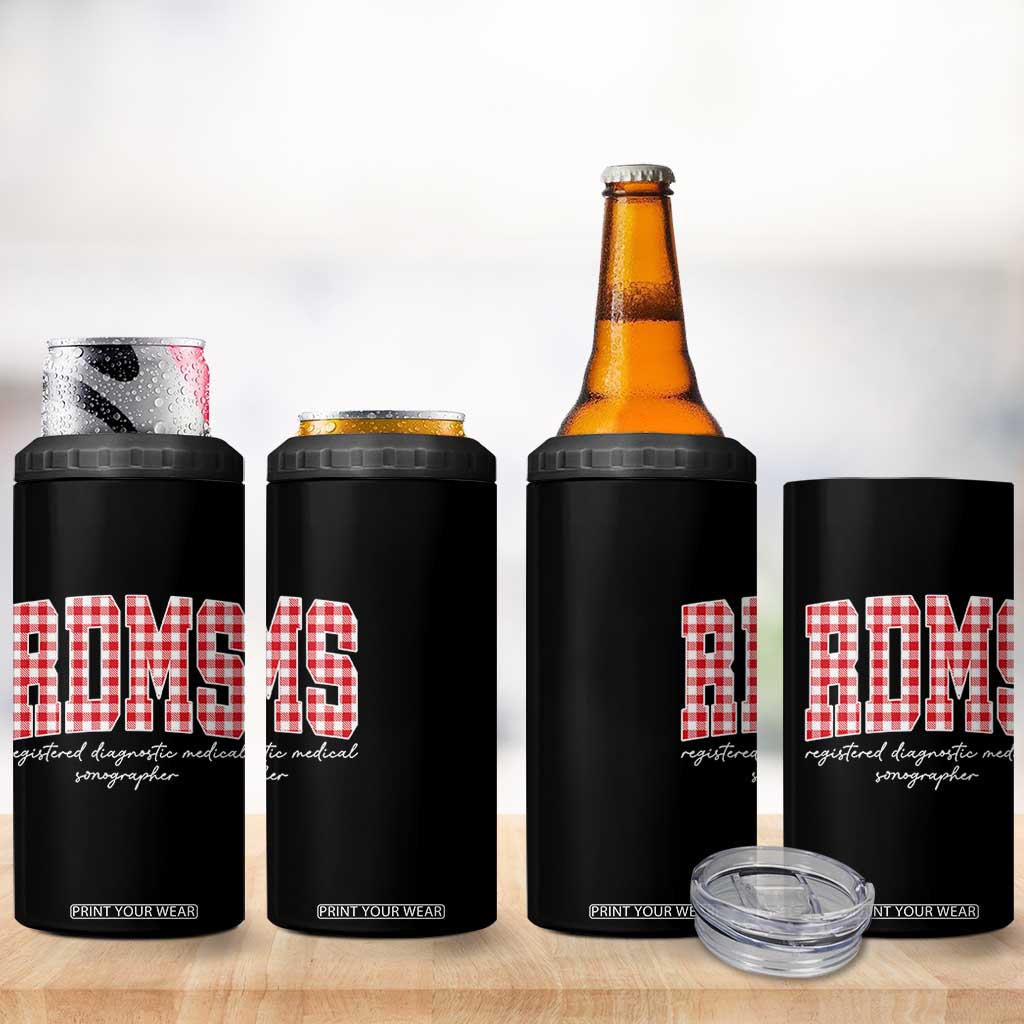 Christmas RDMS 4 in 1 Can Cooler Tumbler Buffalo Plaid Sonographer Ultrasound Tech Gift TS10 Print Your Wear