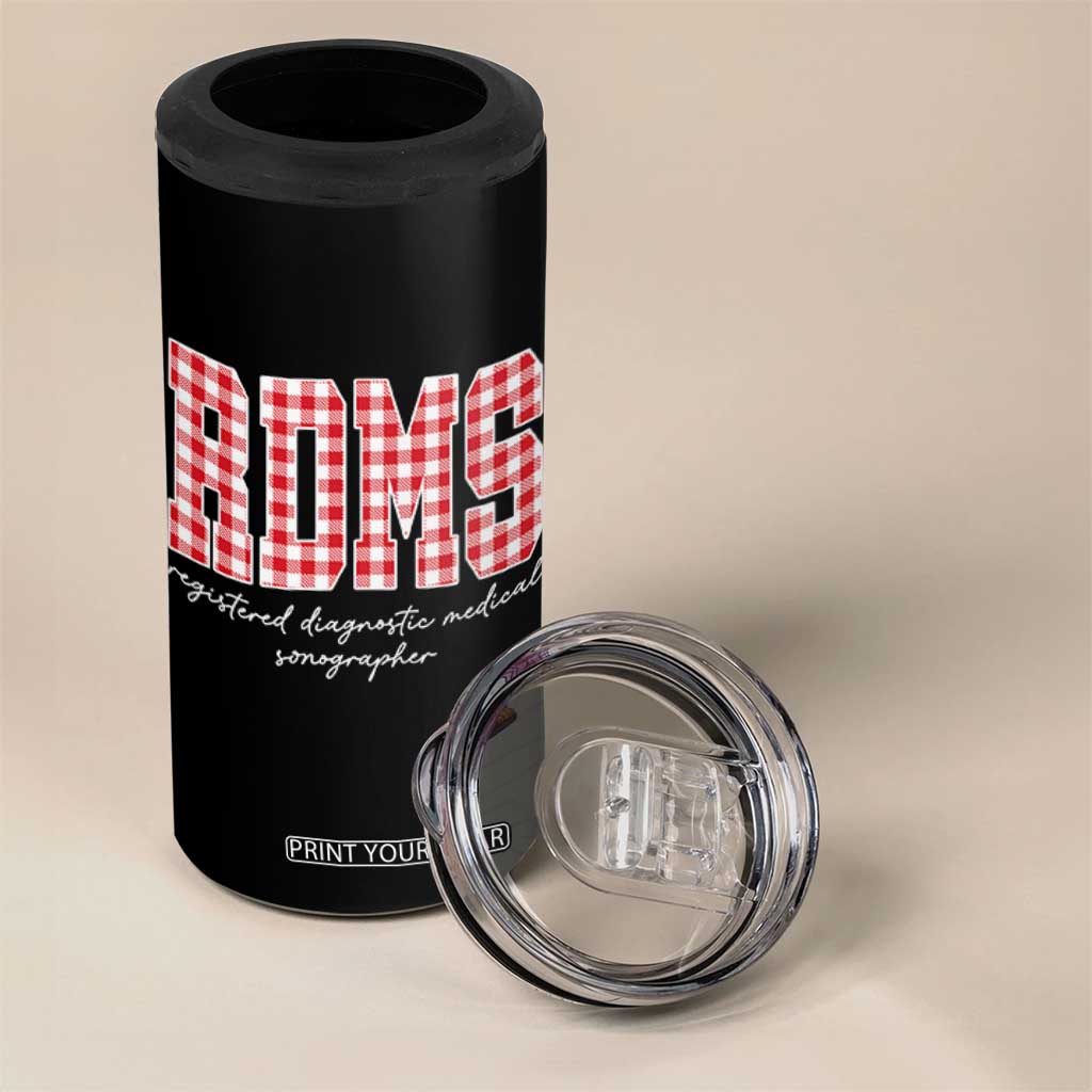 Christmas RDMS 4 in 1 Can Cooler Tumbler Buffalo Plaid Sonographer Ultrasound Tech Gift TS10 Print Your Wear