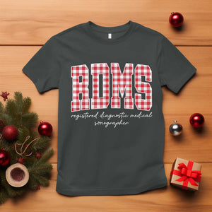 Christmas RDMS T Shirt Buffalo Plaid Sonographer Ultrasound Tech Gift TS10 Dark Heather Print Your Wear