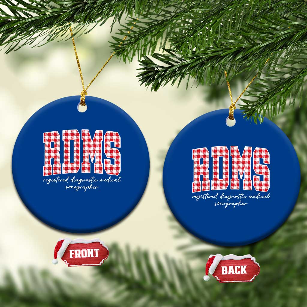 Christmas RDMS Ceramic Ornament Buffalo Plaid Sonographer Ultrasound Tech Gift TS10 1pc Blue Print Your Wear