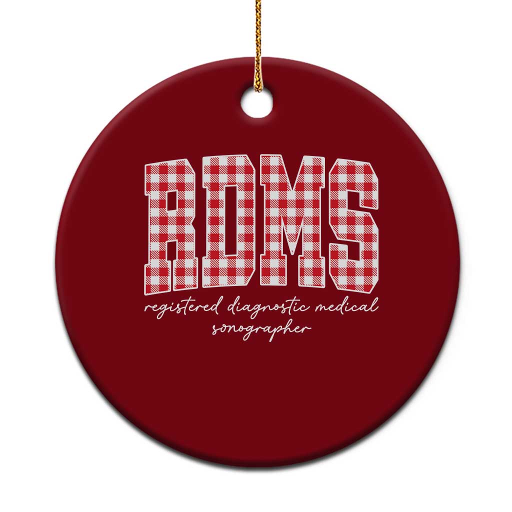 Christmas RDMS Ceramic Ornament Buffalo Plaid Sonographer Ultrasound Tech Gift TS10 1pc Red Print Your Wear
