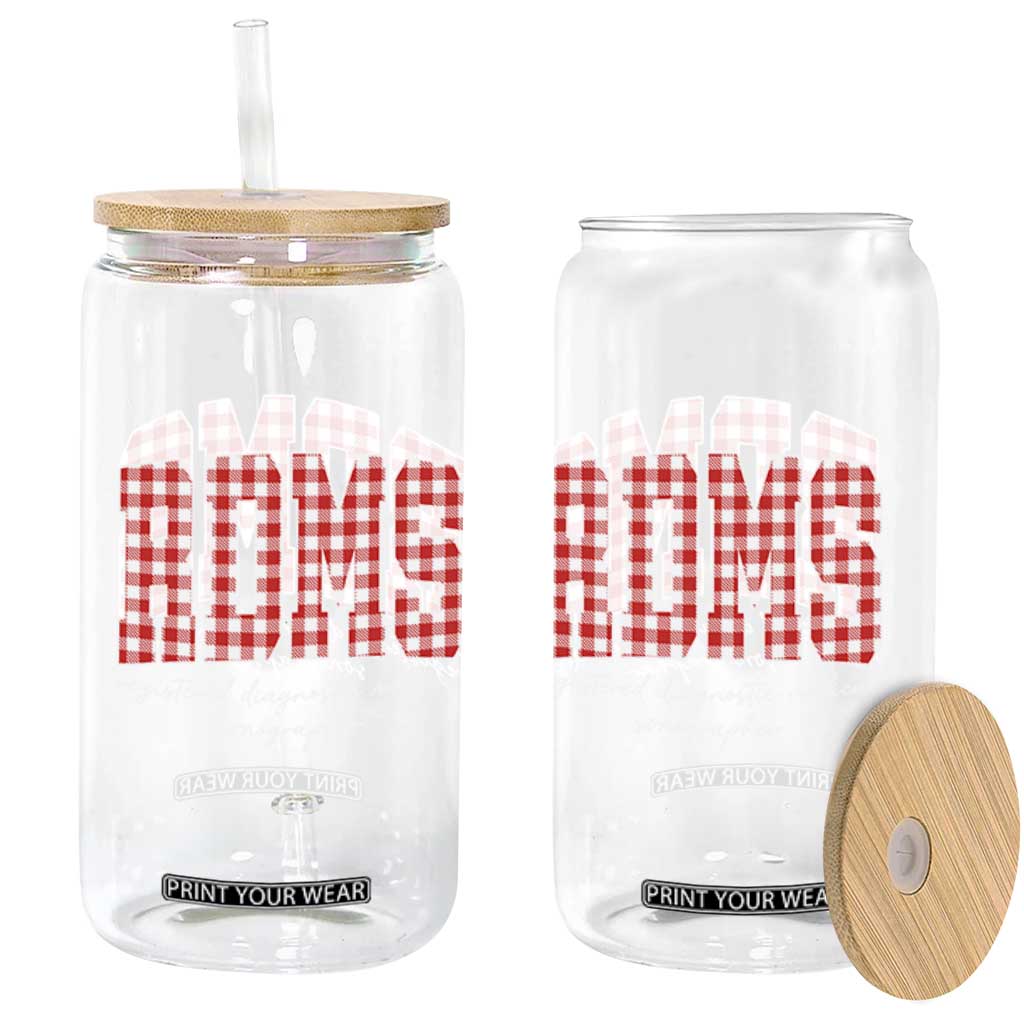 Christmas RDMS Glass Can Buffalo Plaid Sonographer Ultrasound Tech Gift TS10 Print Your Wear