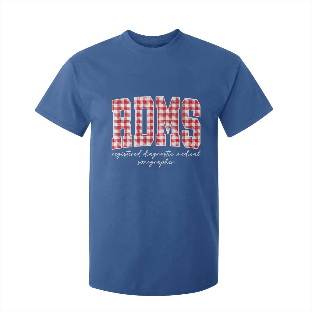 Christmas RDMS T Shirt For Kid Buffalo Plaid Sonographer Ultrasound Tech Gift TS10 Royal Blue Print Your Wear