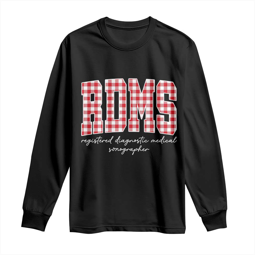 Christmas RDMS Long Sleeve Shirt Buffalo Plaid Sonographer Ultrasound Tech Gift - Print Your Wear