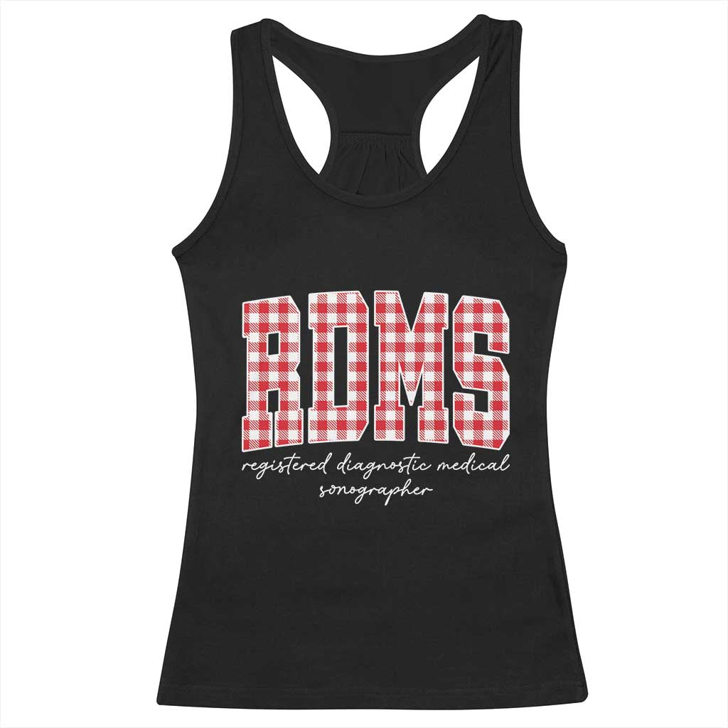 Christmas RDMS Racerback Tank Top Buffalo Plaid Sonographer Ultrasound Tech Gift TS10 Black Print Your Wear
