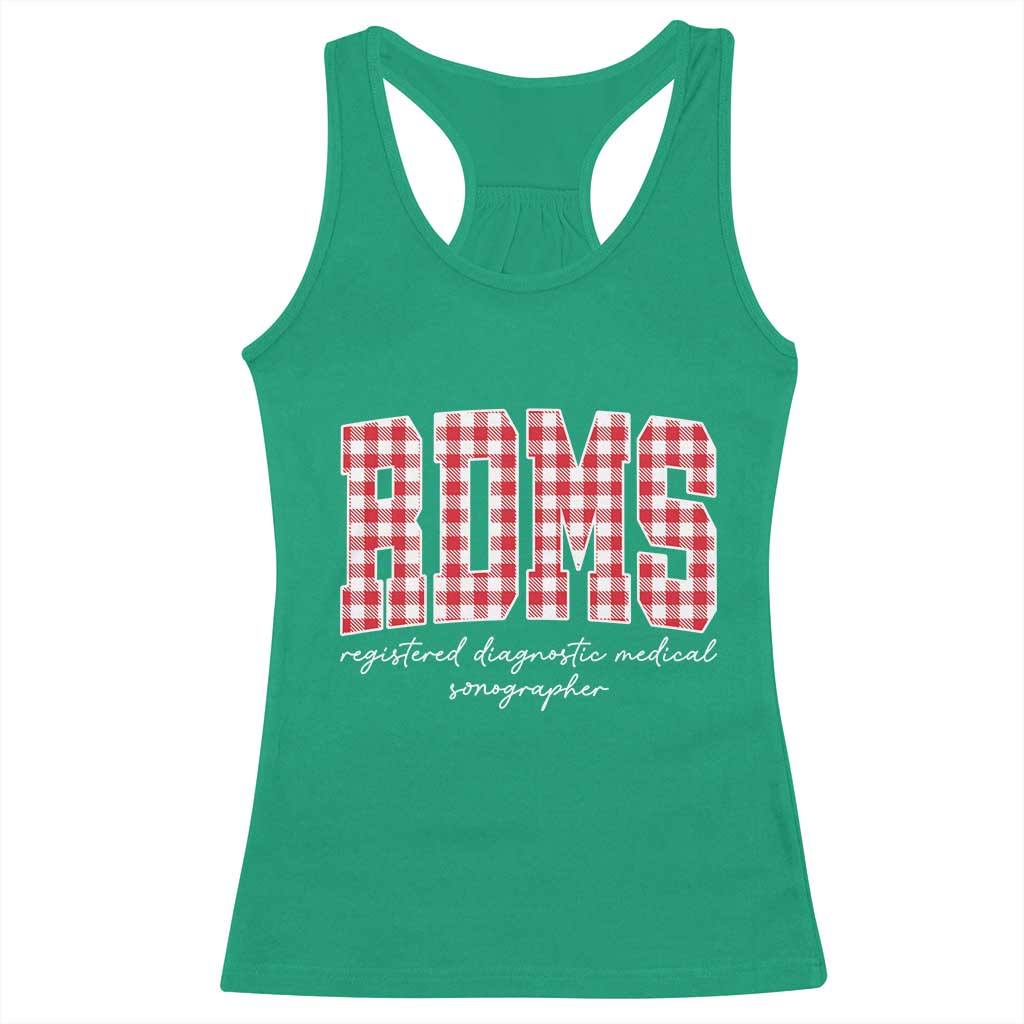 Christmas RDMS Racerback Tank Top Buffalo Plaid Sonographer Ultrasound Tech Gift TS10 Irish Green Print Your Wear