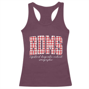 Christmas RDMS Racerback Tank Top Buffalo Plaid Sonographer Ultrasound Tech Gift TS10 Maroon Print Your Wear