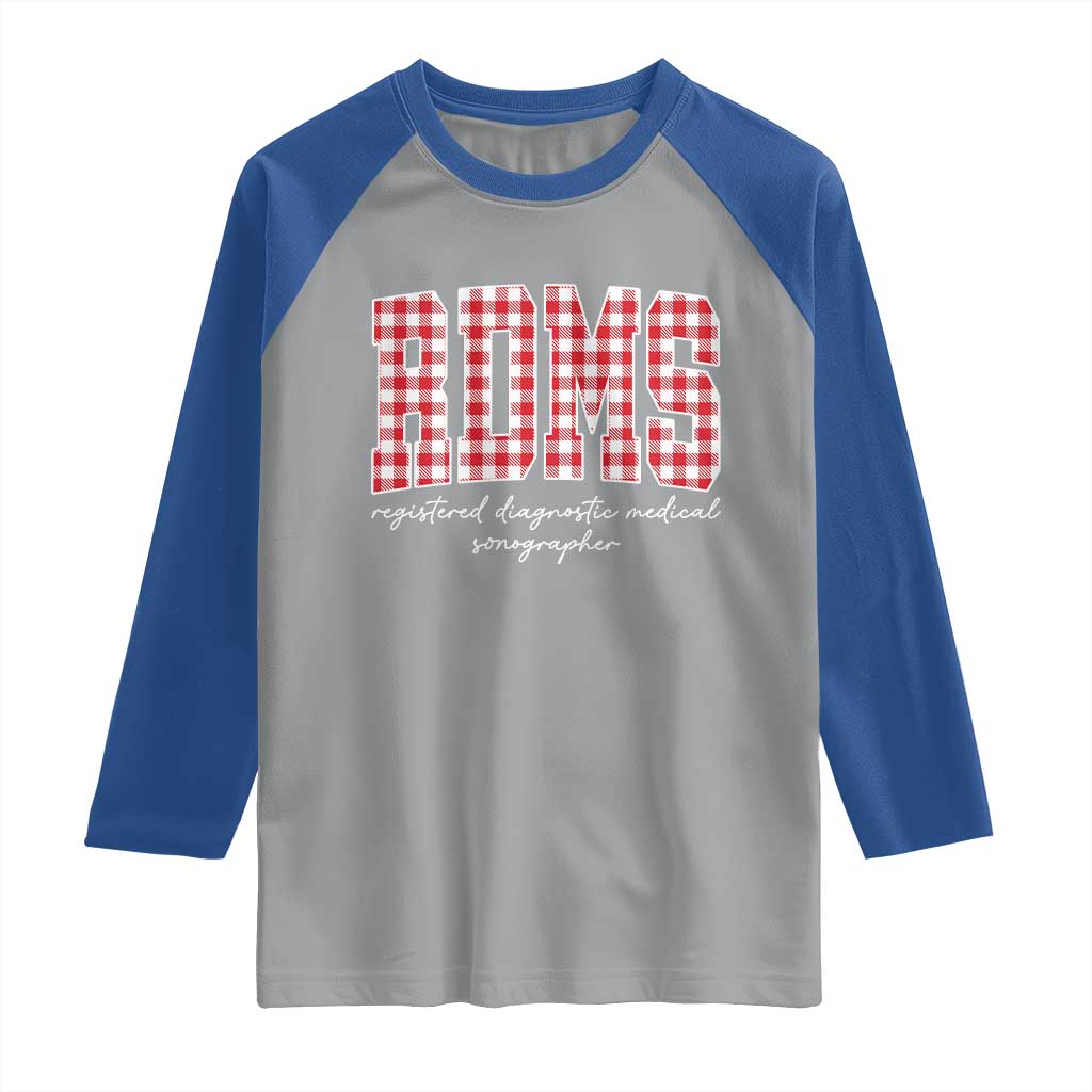 Christmas RDMS Raglan Shirt Buffalo Plaid Sonographer Ultrasound Tech Gift TS10 Sport Gray Royal Print Your Wear
