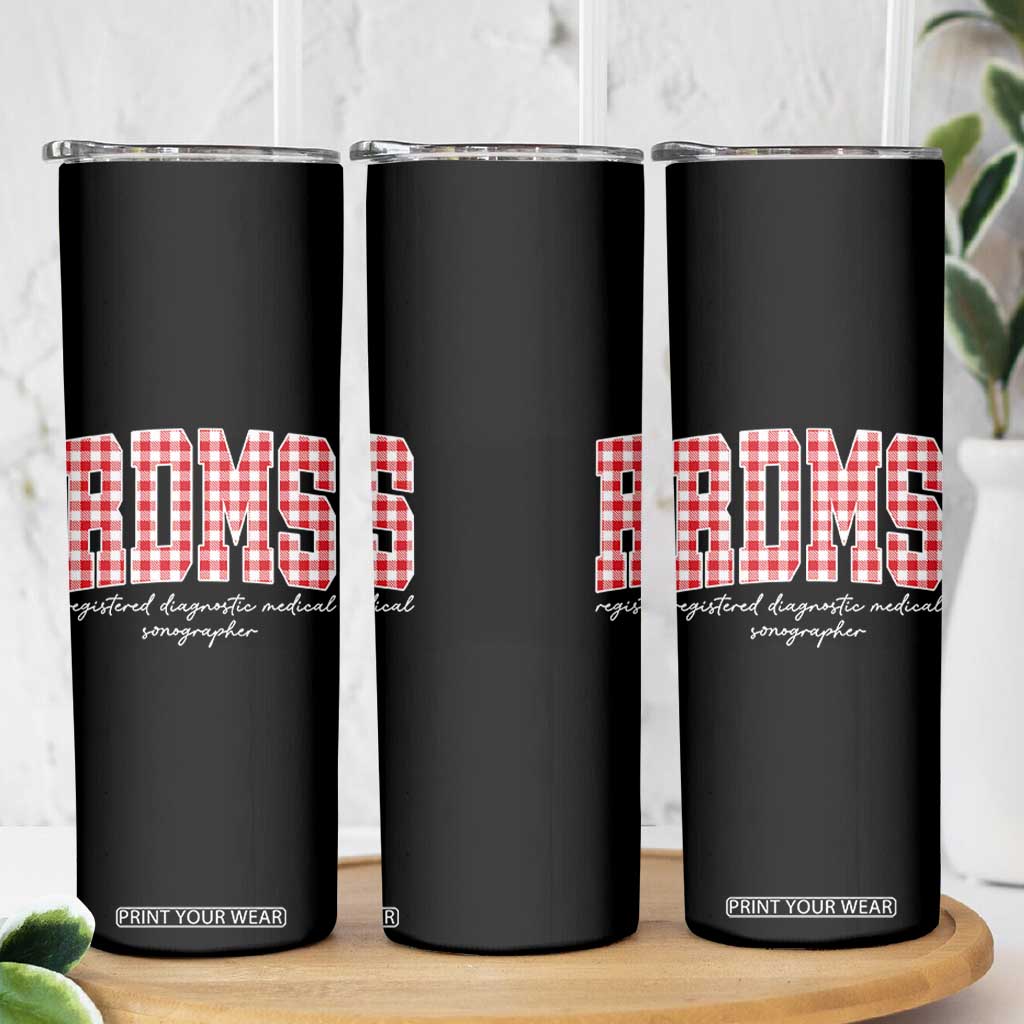 Christmas RDMS Skinny Tumbler Buffalo Plaid Sonographer Ultrasound Tech Gift - Print Your Wear
